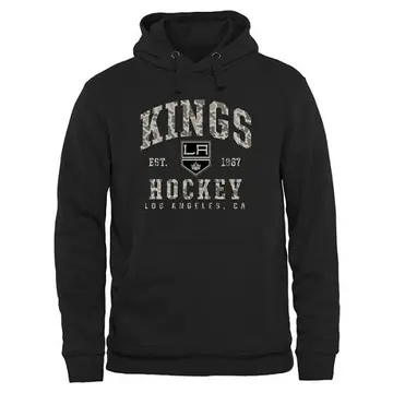 Men's Black Los Angeles Kings Camo Stack Pullover Hoodie