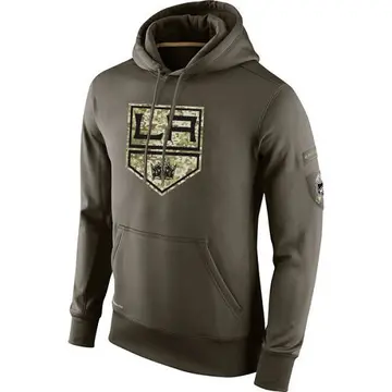 Men's Olive Los Angeles Kings Salute to Service KO Performance Hoodie